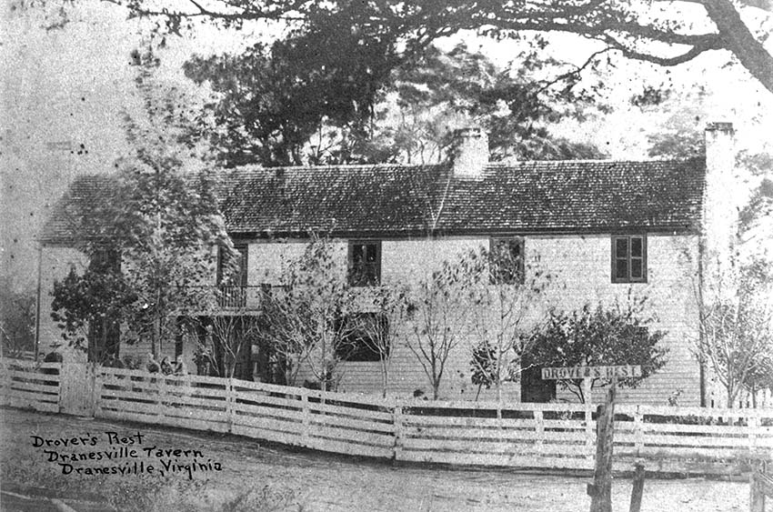 19th century photograph of the Dranesville Tavern.